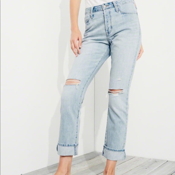 hollister high rise vintage straight jeans